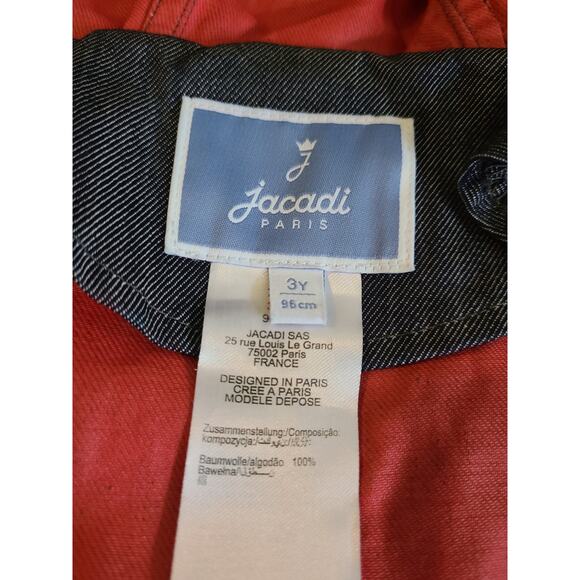 Jacadi Paris Boy's Navy Blue Raincoat Jacket size 3y with pockets and hood - Picture 3 of 4